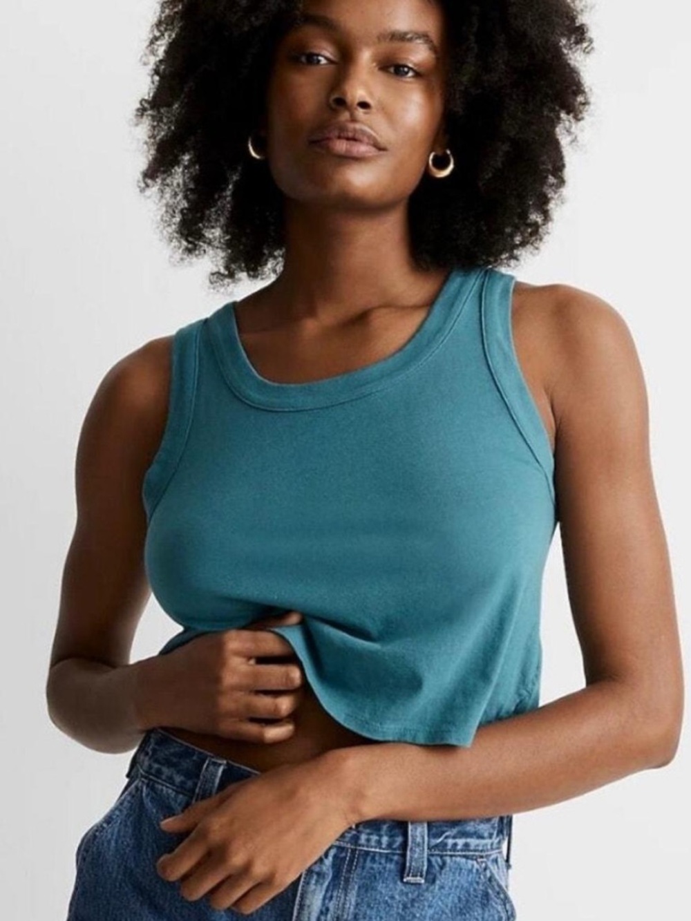 Madewell Teal Crop Tank Top XXL